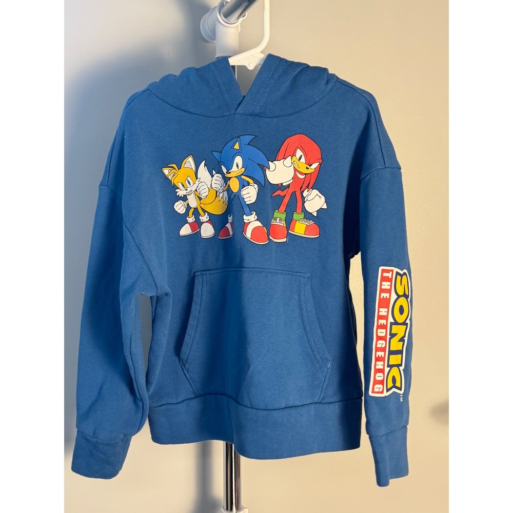 Old Navy Sonic the Hedgehog Kids Blue Graphic Hoodie Sweatshirt SEGA Size S 6-7